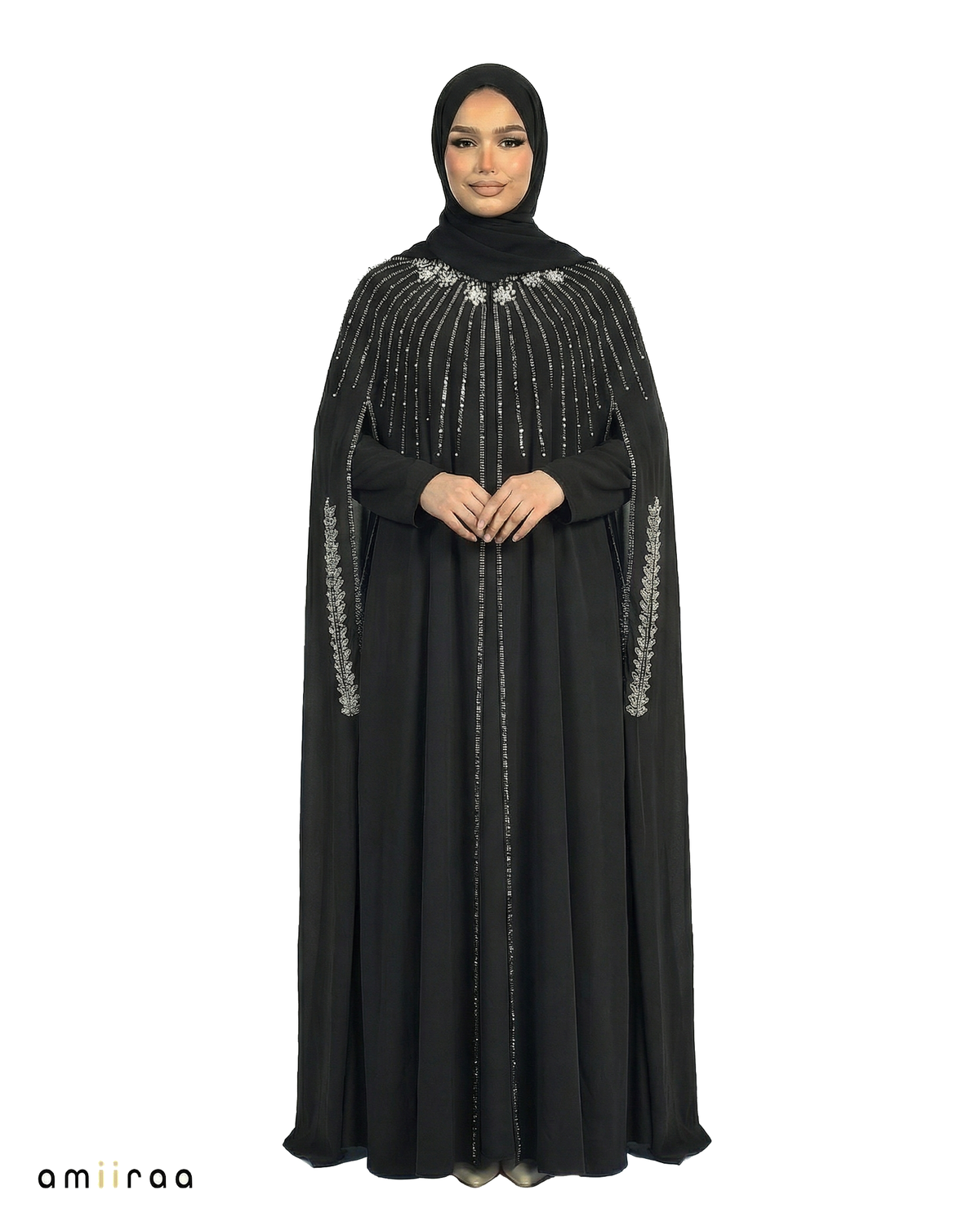 Tap Shoe Waterfall Beaded Two-Piece Cloak Abaya