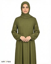 Capulet Olive Embroidered Sleeve Modest Maxi Dress