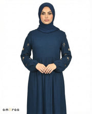 Blue Opal Embroidered Sleeve Modest Maxi Dress