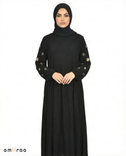 Tap Shoe Embroidered Sleeve Modest Maxi Dress