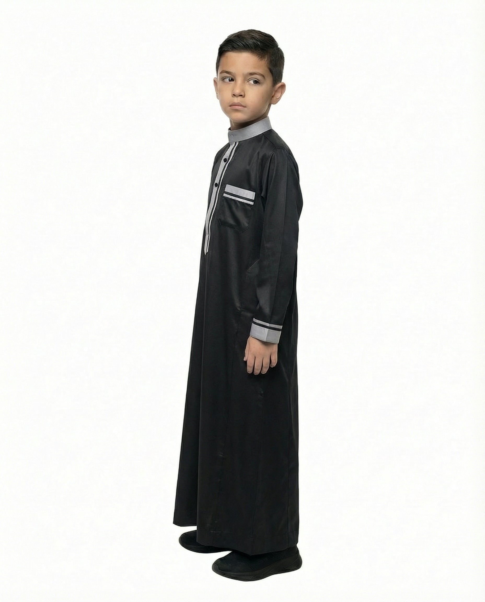 Tap Shoe Emirati Panel Collar Thobe with Chest Pocket