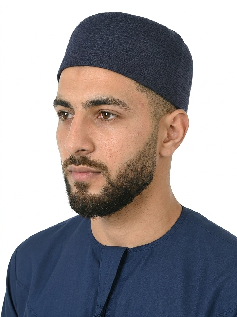 Navy Textured Fez
