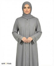 Quiet Shade Elegant Lace Cuff Detailed Full-Length Abaya