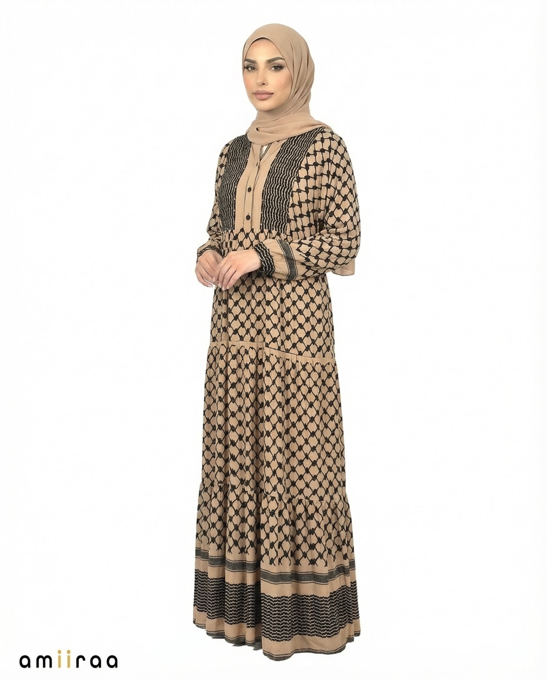 keffiyeh maxi dress Amphora Keffiyeh Print Modest Maxi Dress – amiiraa.co.za
