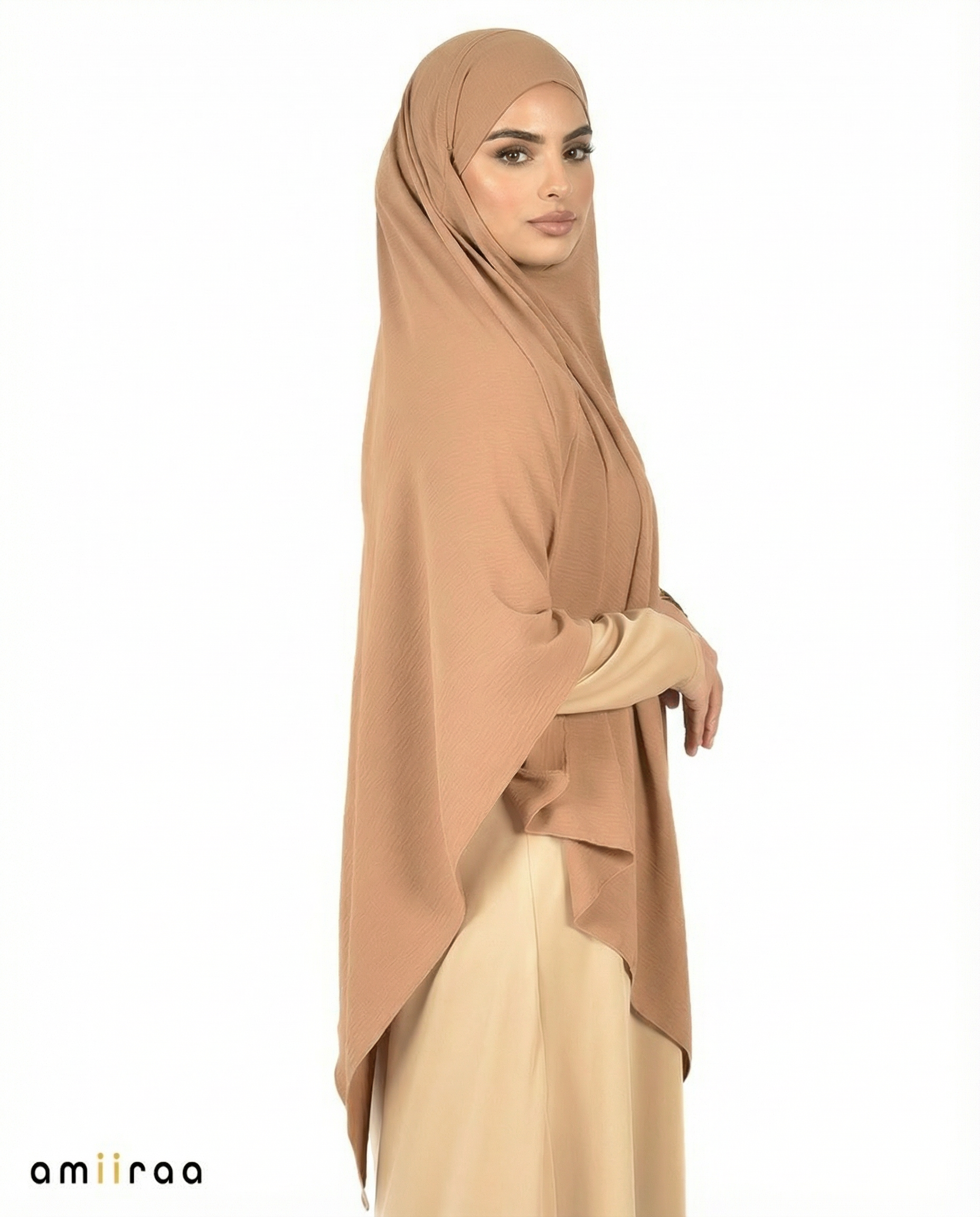 Indian Tan Single Layer Flow Modest Khimar