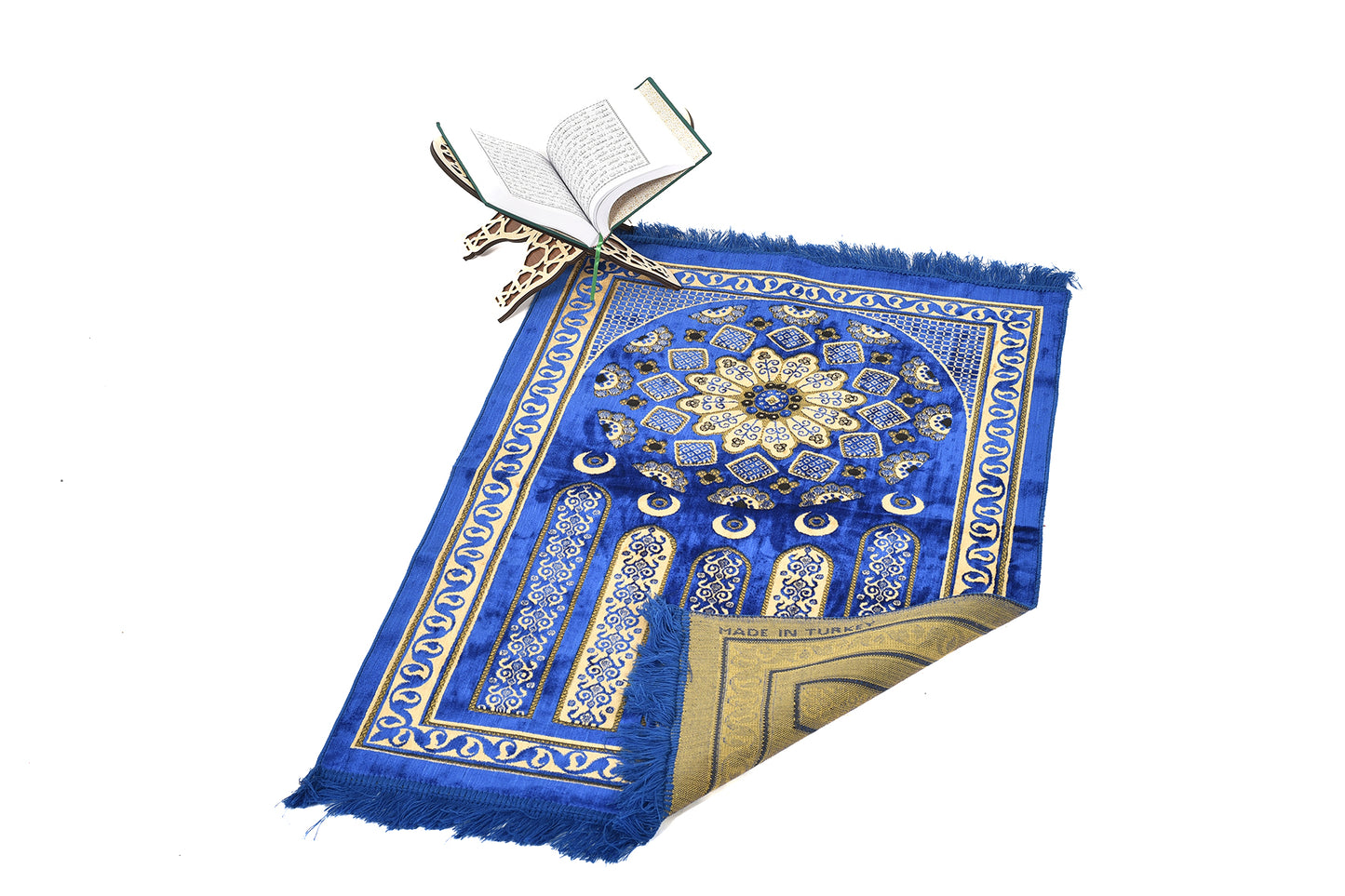 Luxury Prayer Rug – Royal Blue with Ornamental Circular Design ( musallahs )