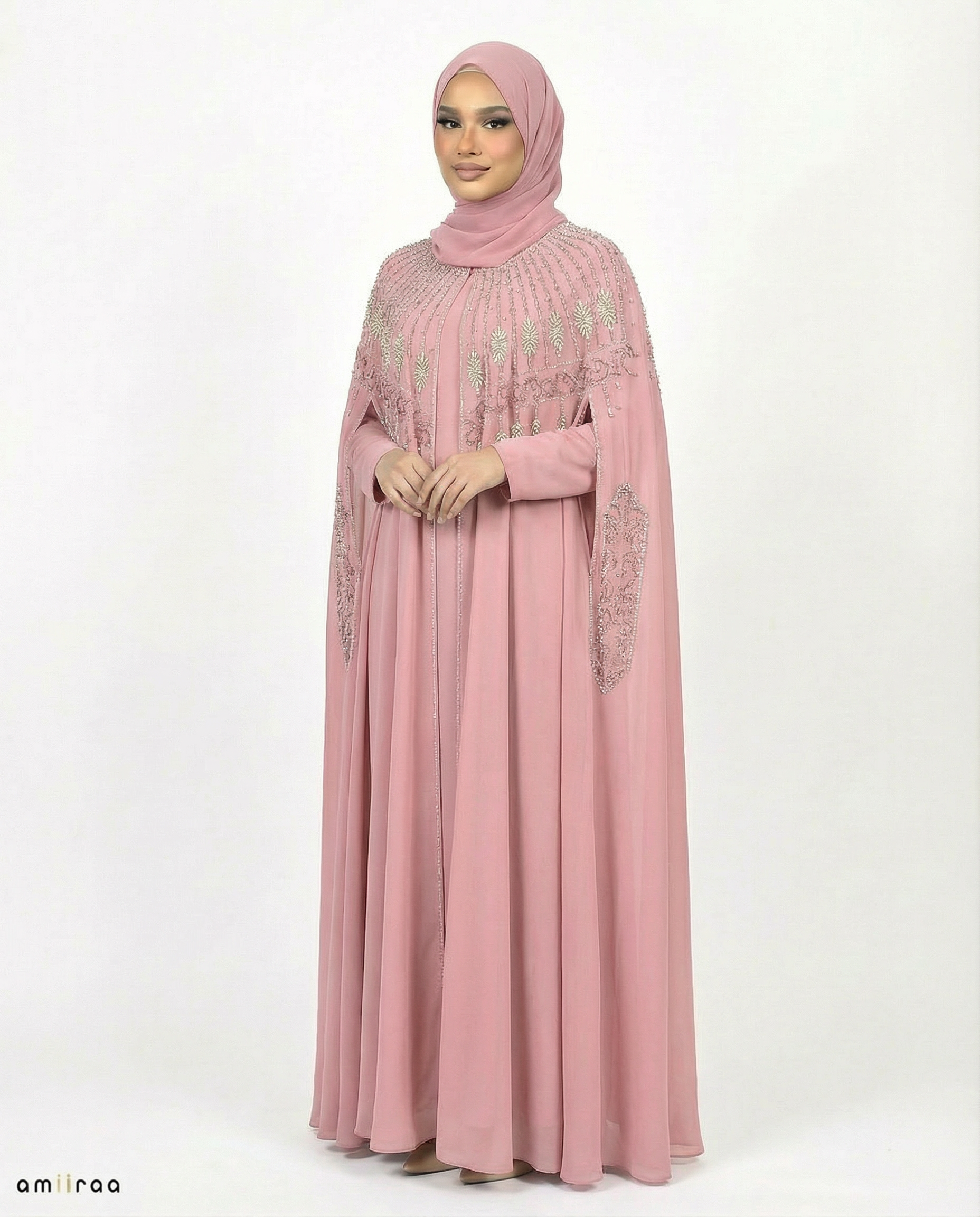 Toadstool Celeste Beaded Two-Piece Cloak Abaya Set