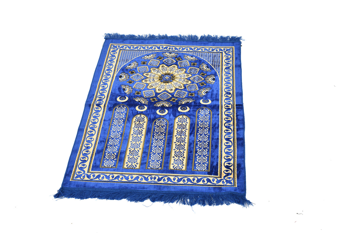Luxury Prayer Rug – Royal Blue with Ornamental Circular Design ( musallahs )