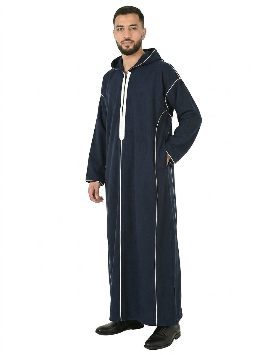 Dark Sapphire Men's Winter Thobe Pull Over