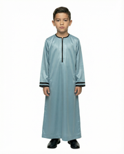 Canton Emirati Zip Thobe with Black Trim