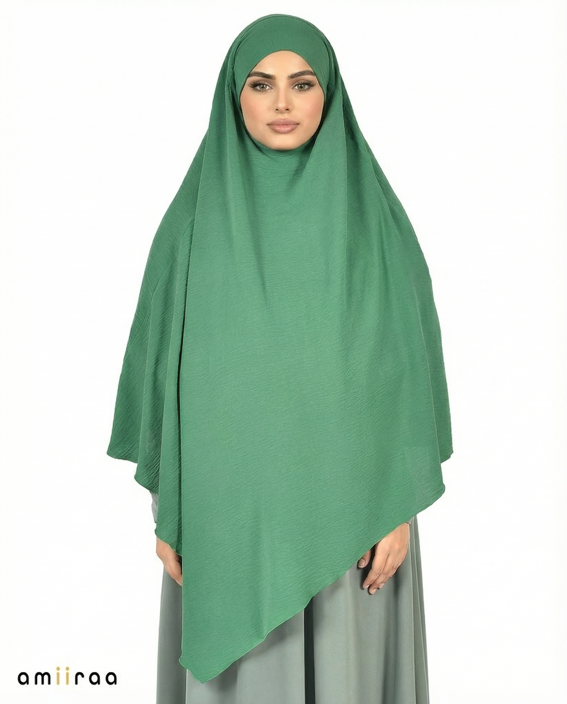 Green Tambourine Single Layer Airflow Modest Khimar