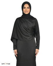 Meteorite Silk-Feel Draped Cape Overlay Maxi Dress