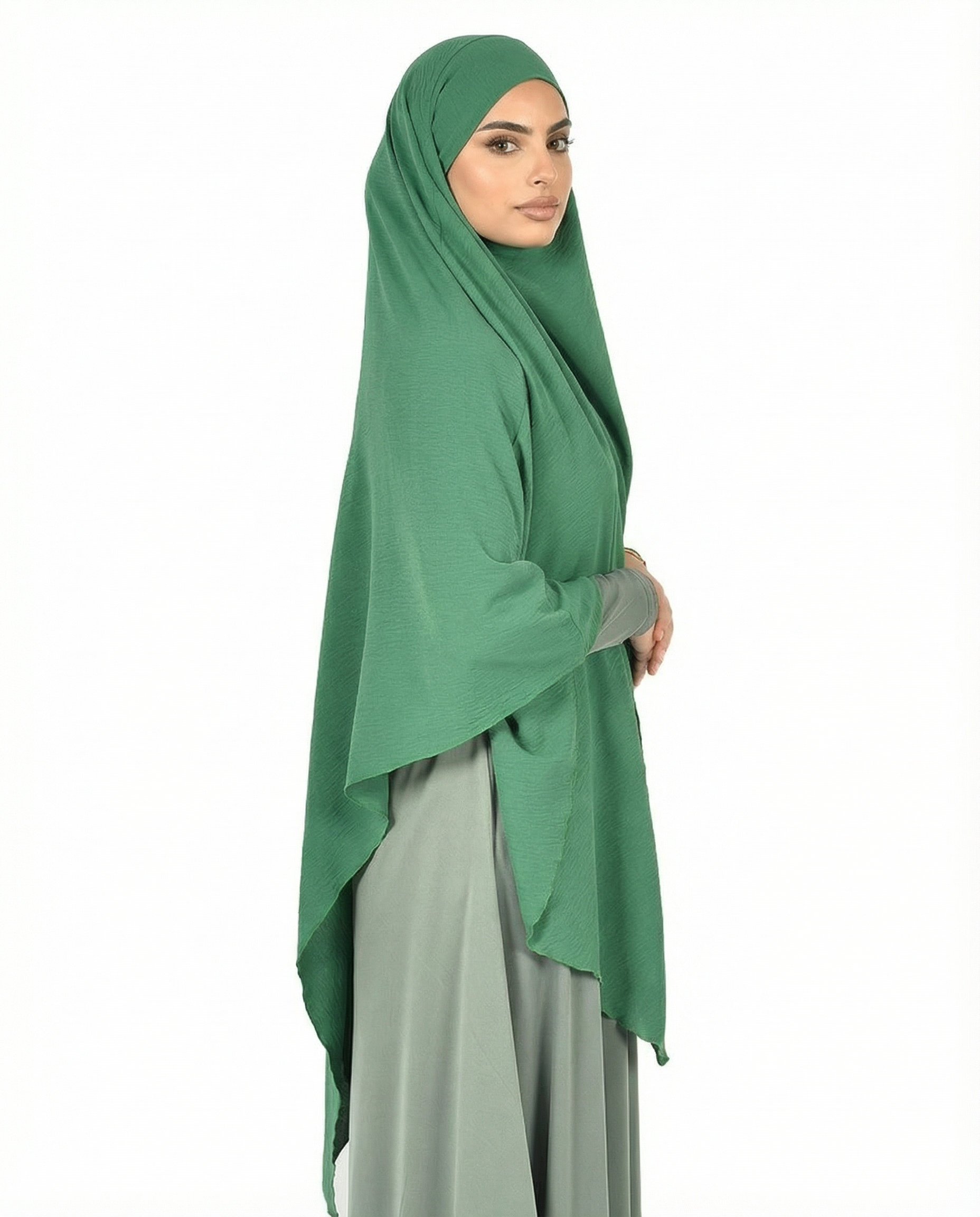 Green Tambourine Single Layer Airflow Modest Khimar
