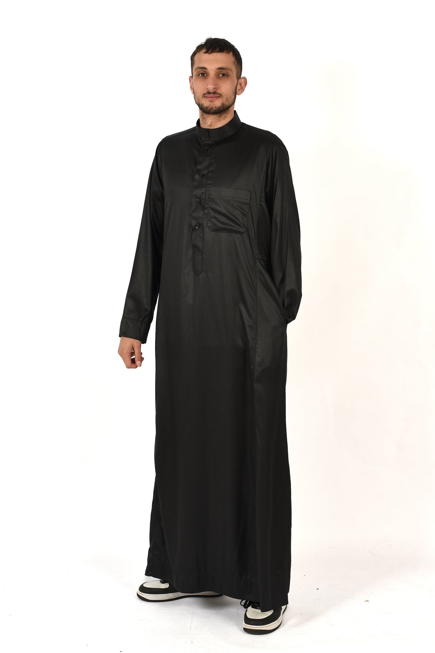 Al-madini Black thobe with collar