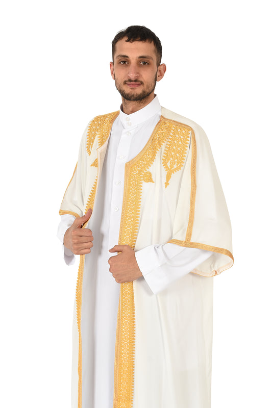 Mens Saudi Abaya Jubba - White
