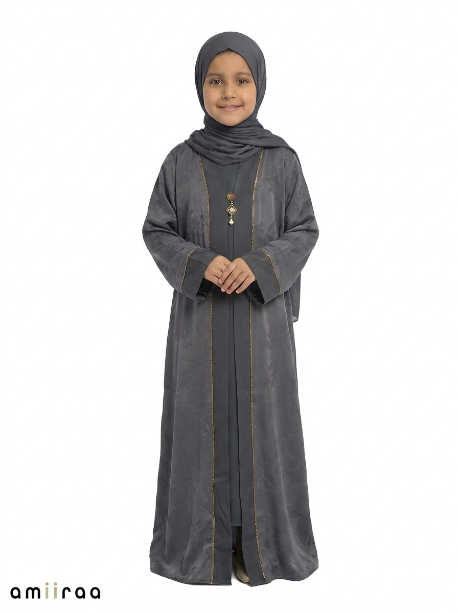 Turbulence Girls Saudi Abaya with Subtle Floral Detailing