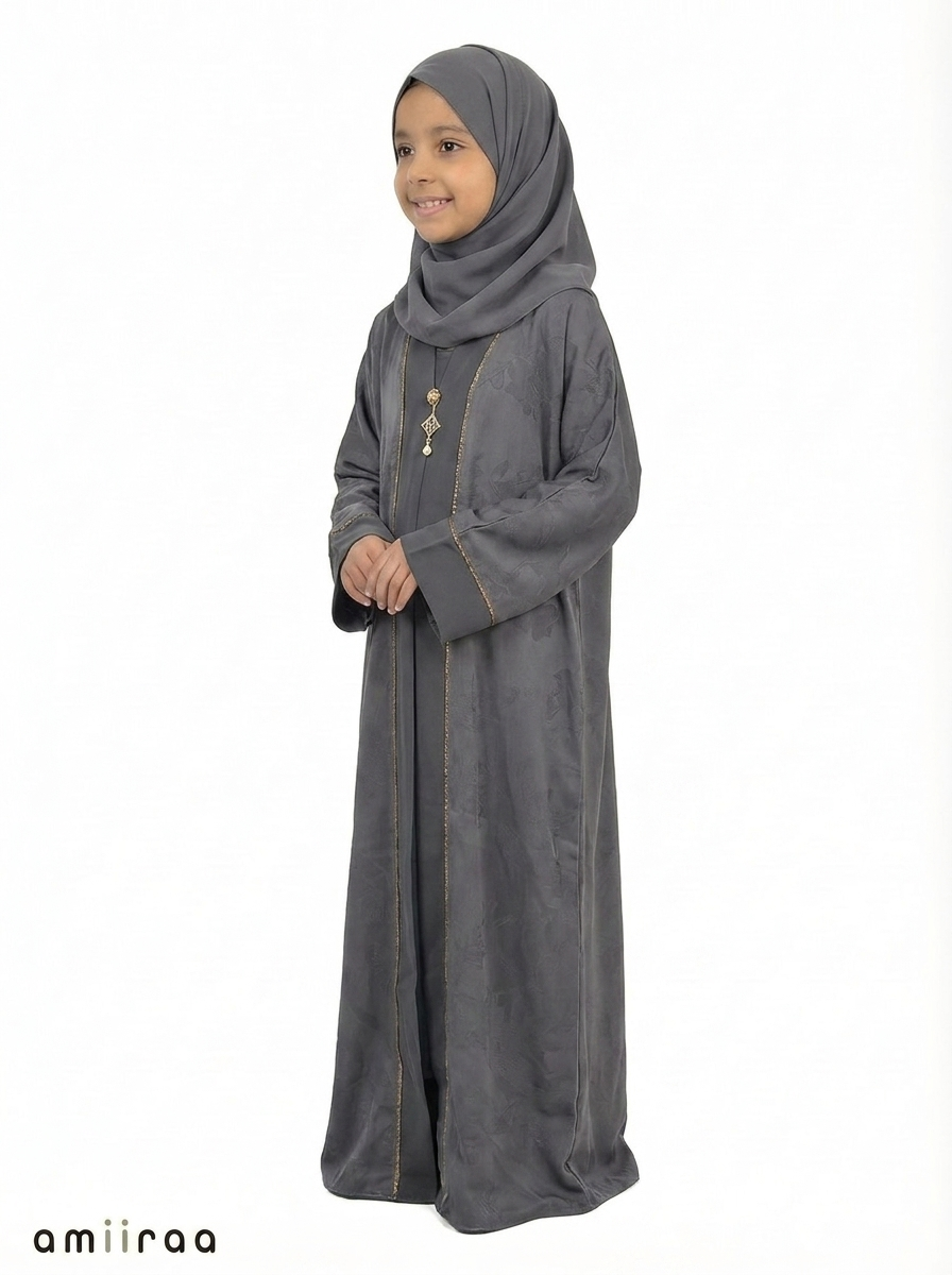 Turbulence Girls Saudi Abaya with Subtle Floral Detailing
