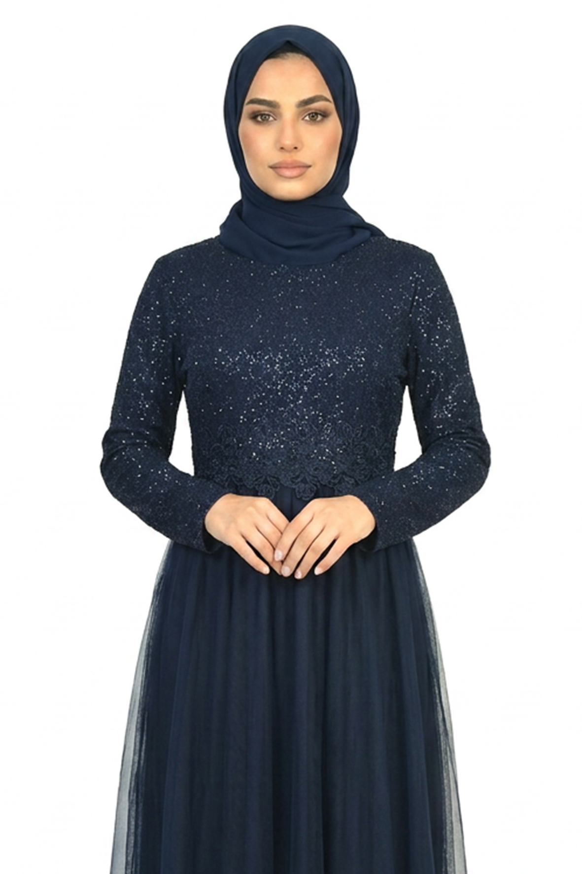 Salute Premium Modest Maxi Dress with Embroidered Waist Detail