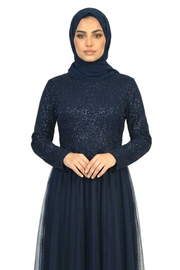Salute Premium Modest Maxi Dress with Embroidered Waist Detail