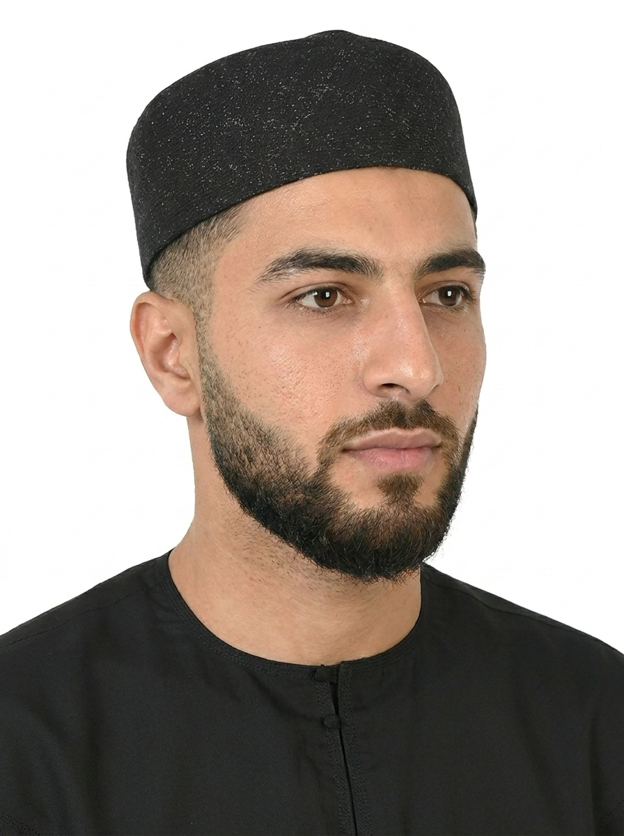 Black Speckle Textured Fez