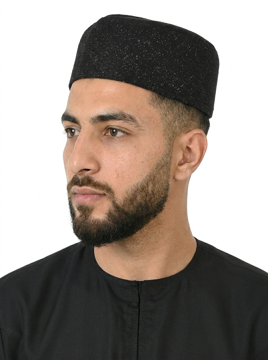 Black Speckle Textured Fez