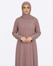 Sparrow Stone-Trim Layered Chiffon Abaya