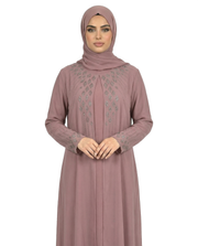 Sparrow Stone-Trim Layered Chiffon Abaya