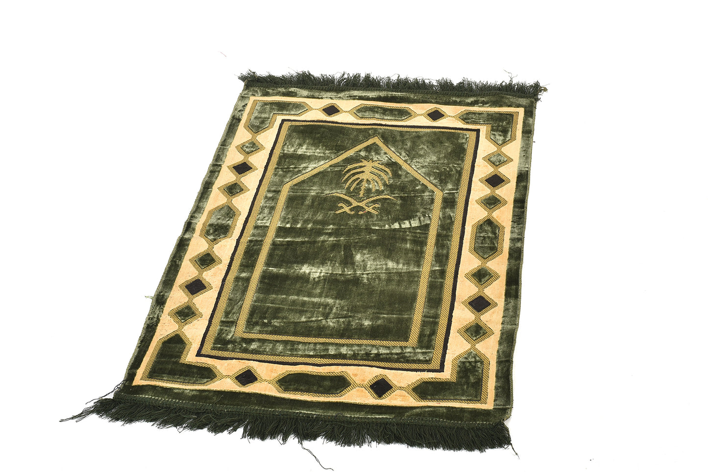 Saudi National Prayer Rug – Royal Green with Emblem ( musallahs )