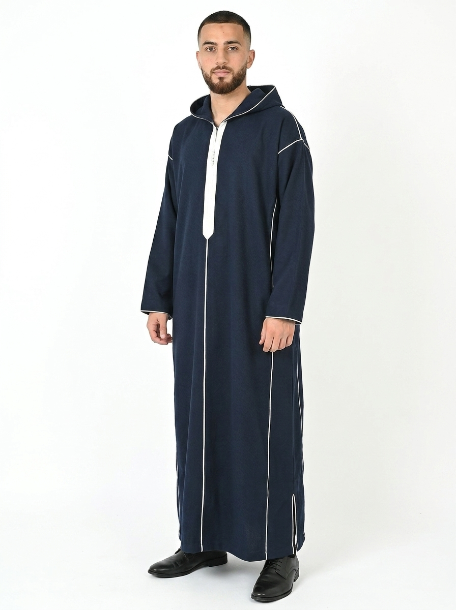 Dark Sapphire Men's Winter Thobe Pull Over