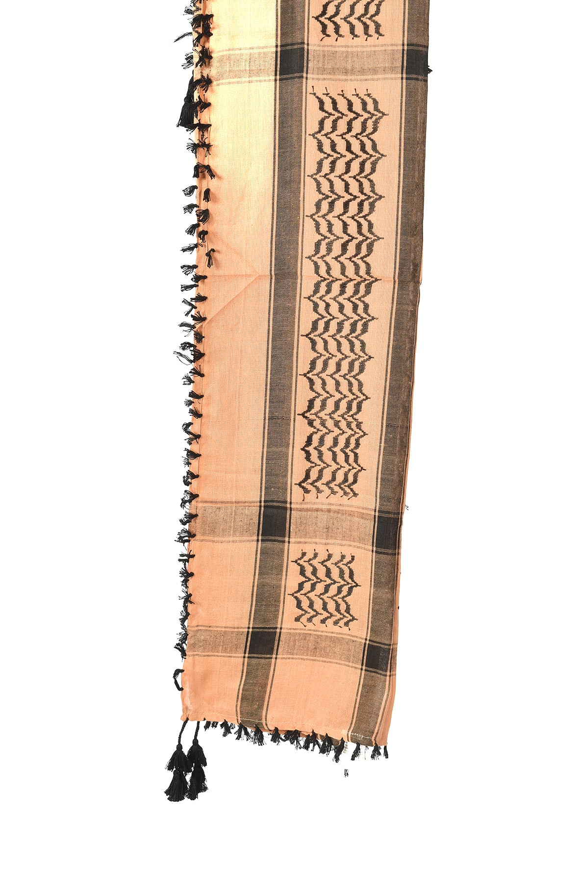 Turkish Coffee Keffiyeh Pattern Tassel Scarf