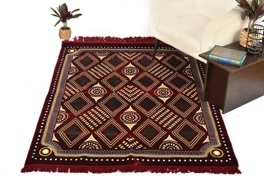 Traditional Home Carpet with Geometric Design – Red ( home mats )