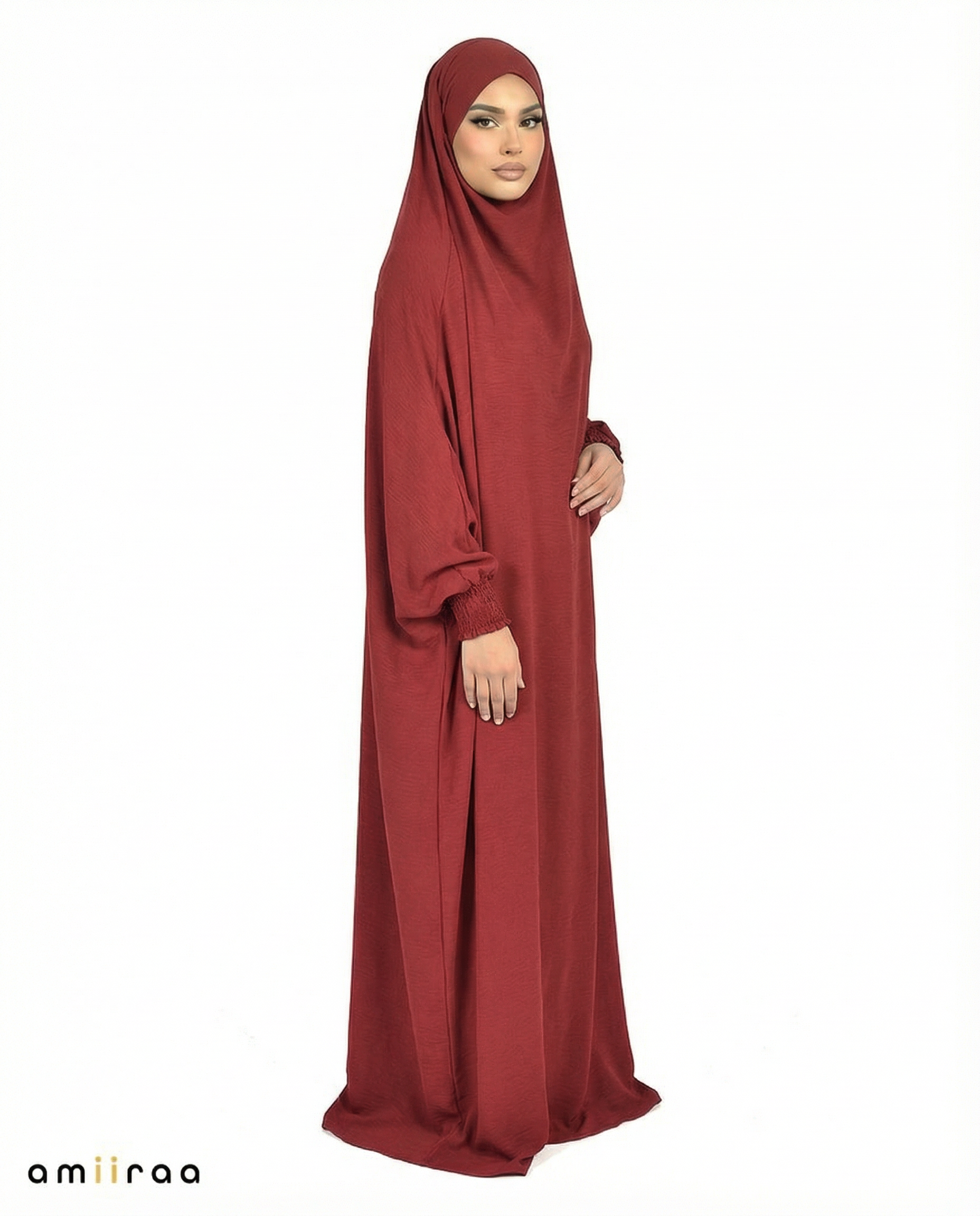 Red Plum Flow One-Piece Jilbab