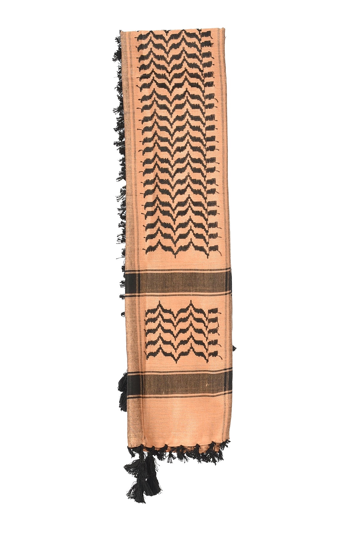 Turkish Coffee Keffiyeh Pattern Tassel Scarf
