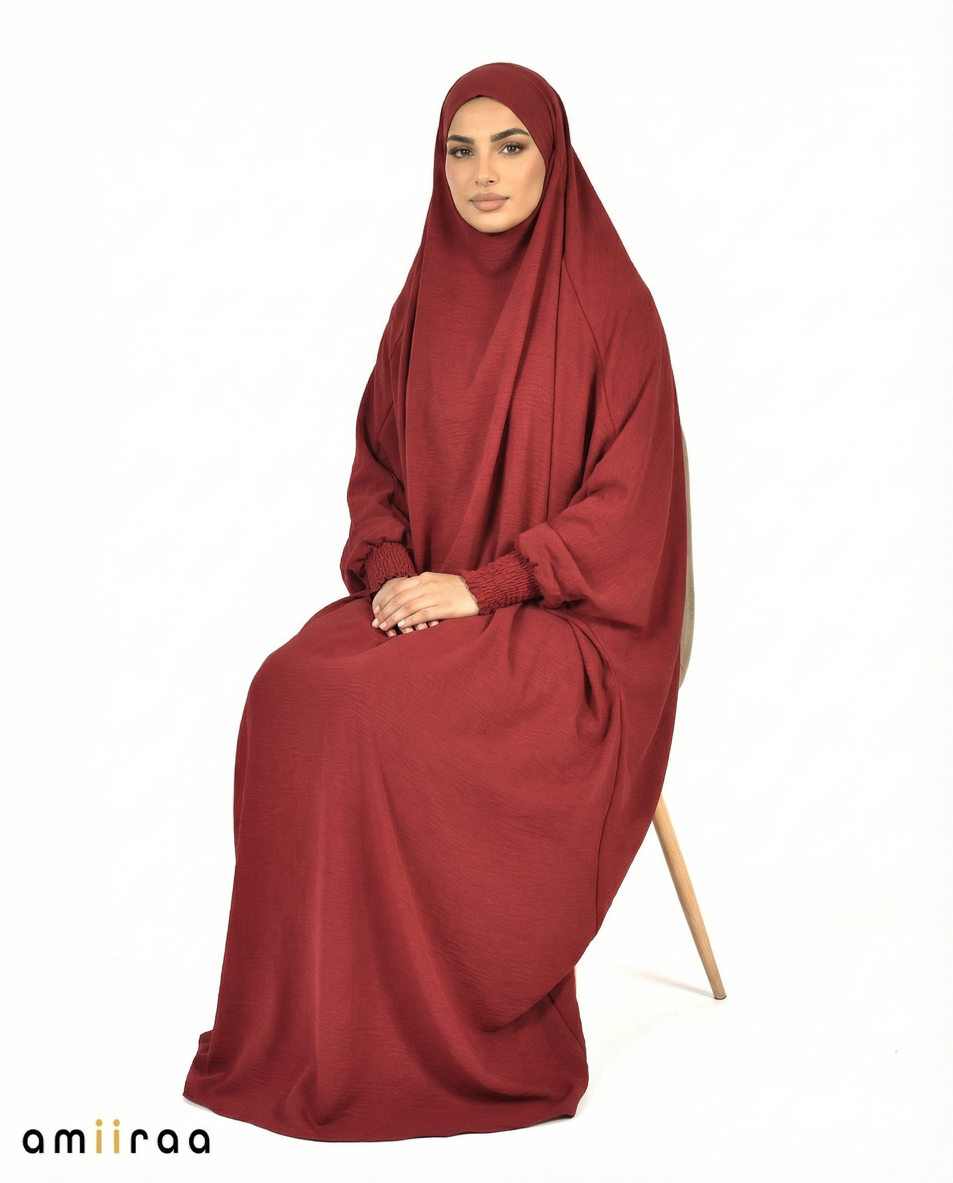 Red Plum Flow One-Piece Jilbab