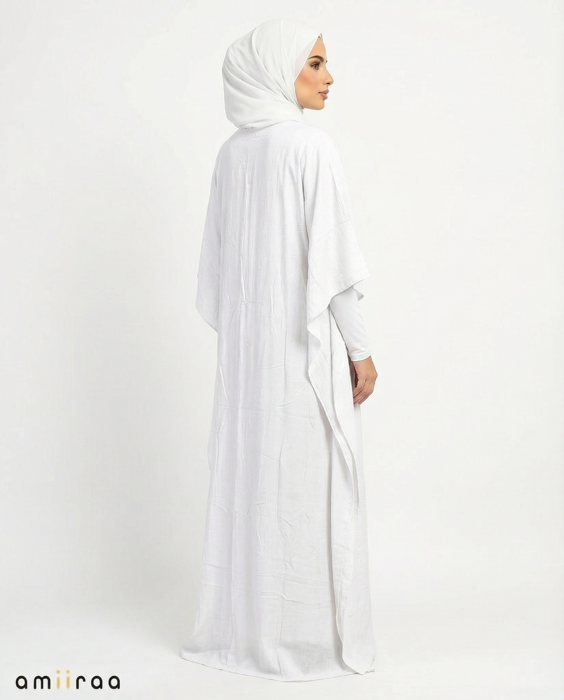 White Modest Flowy Kaftan