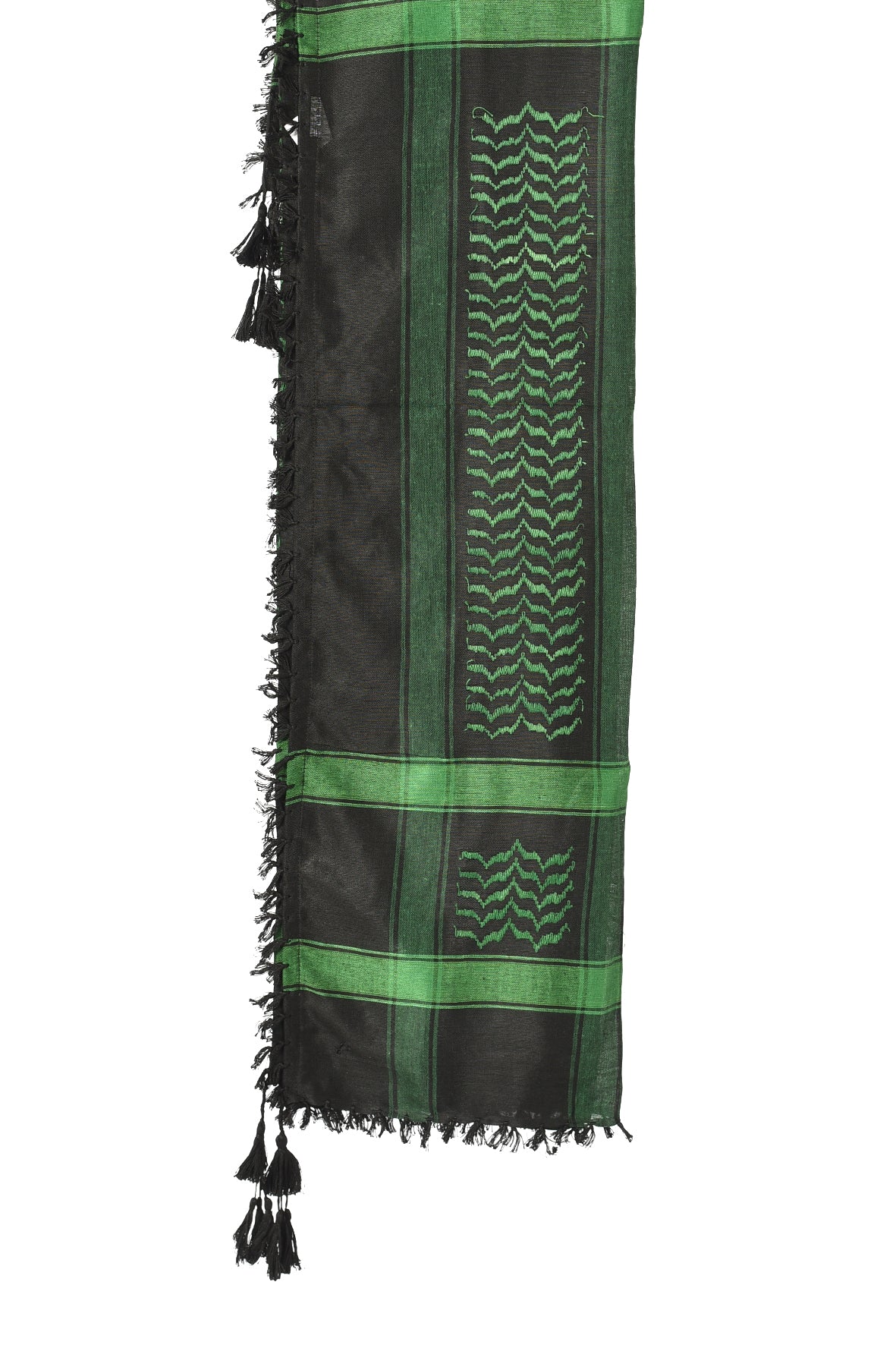 Cilantro Keffiyeh Pattern Tassel Scarf