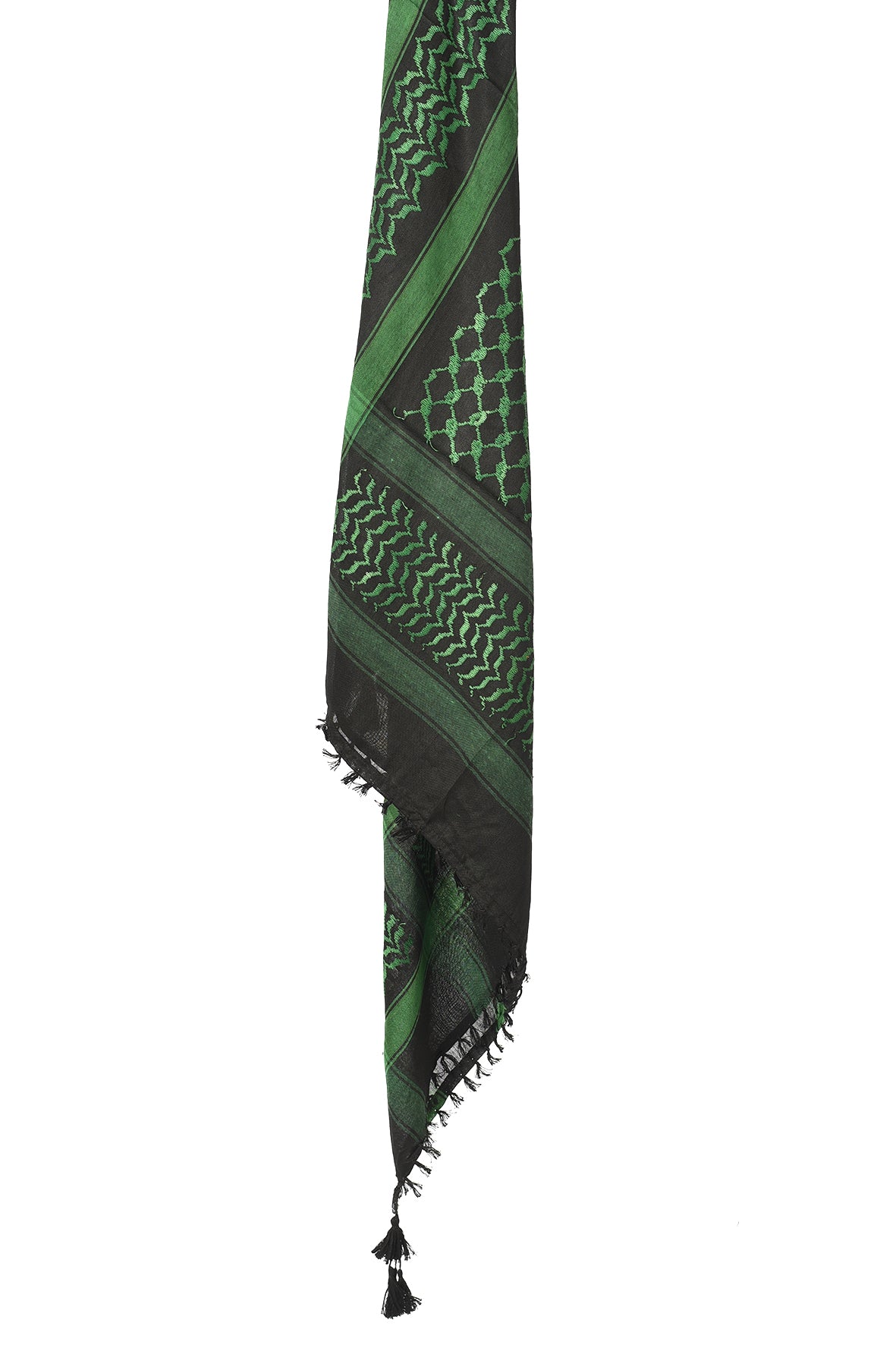 Cilantro Keffiyeh Pattern Tassel Scarf