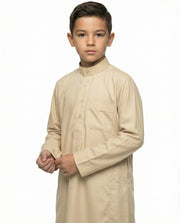 Leaf Fall Emirati Button Placket Thobe with Chest Pocket