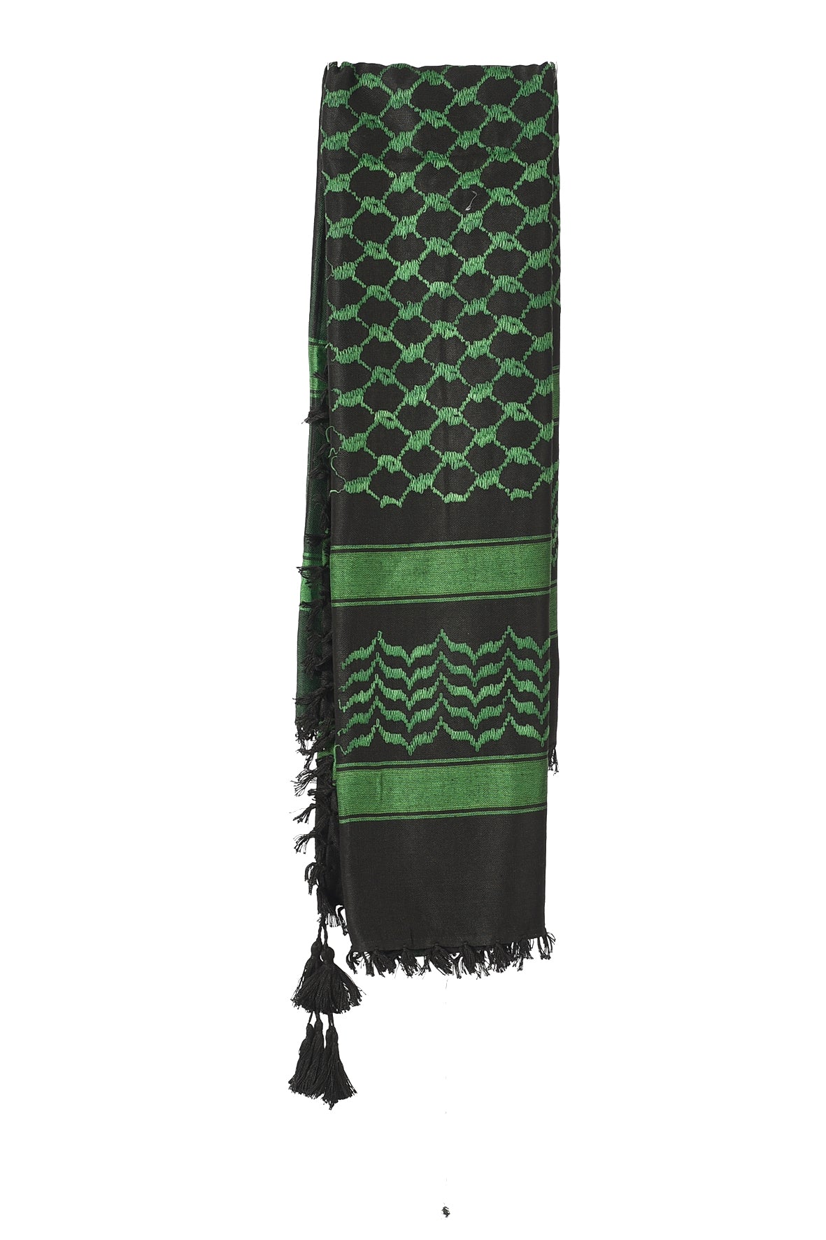 Cilantro Keffiyeh Pattern Tassel Scarf