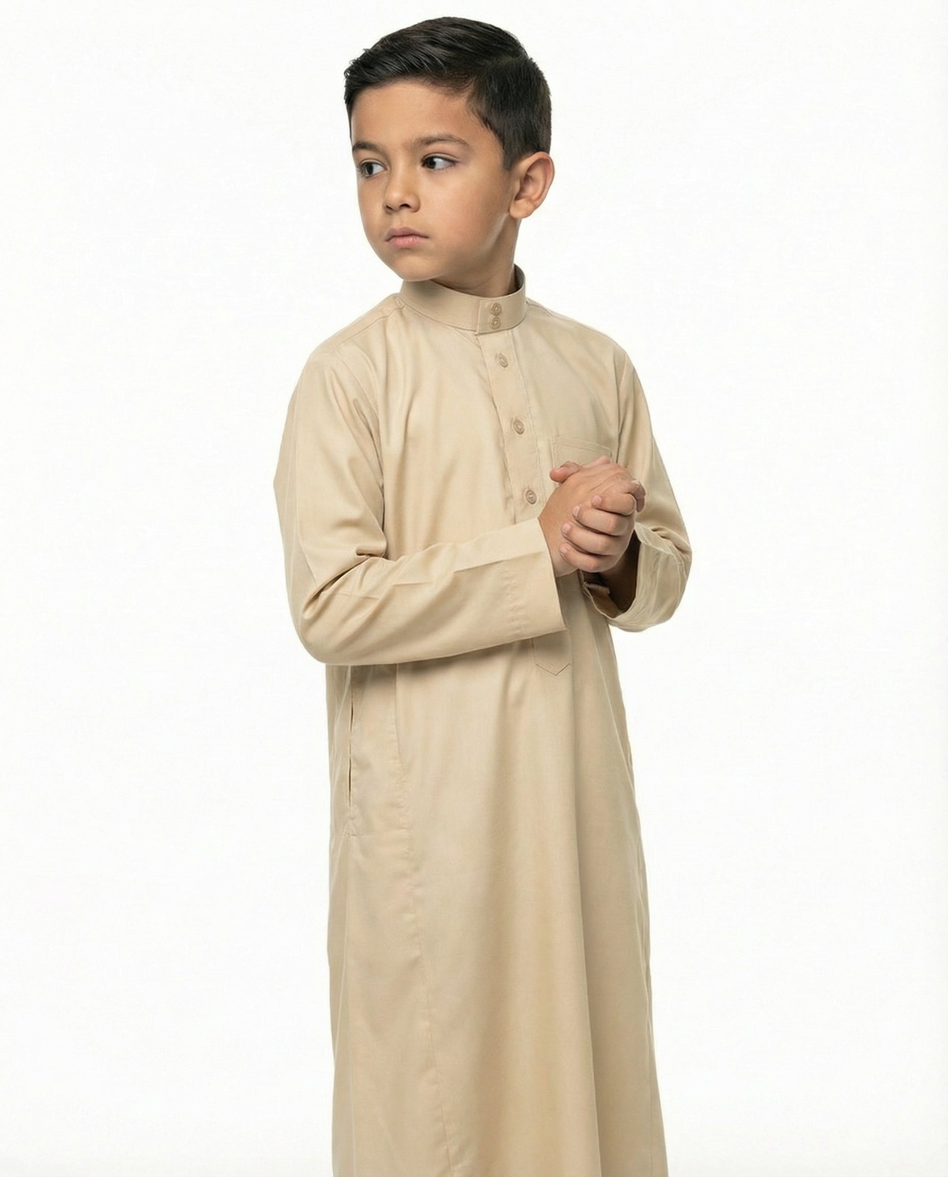 Leaf Fall Emirati Button Placket Thobe with Chest Pocket