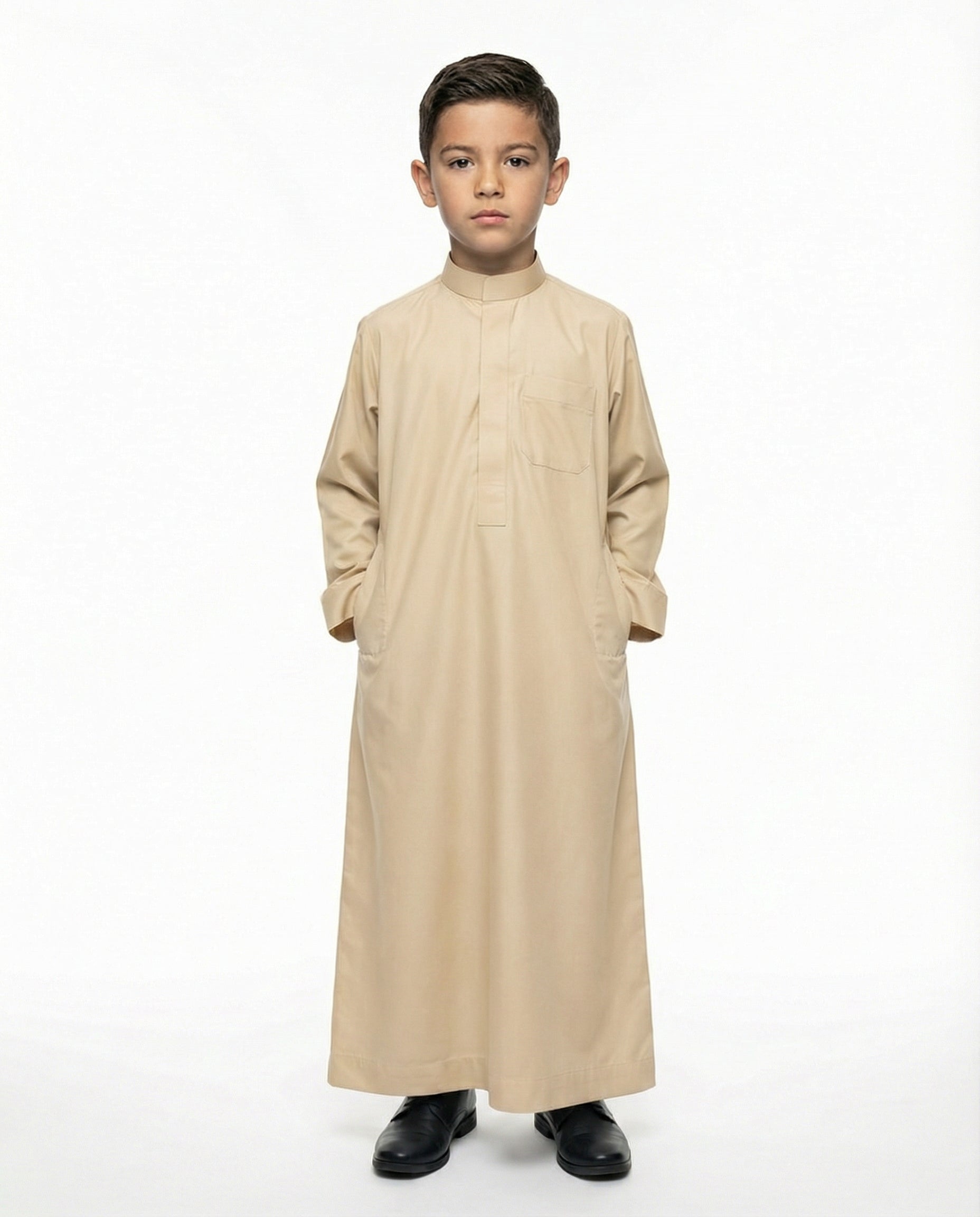 Leaf Fall Emirati Button Placket Thobe with Chest Pocket