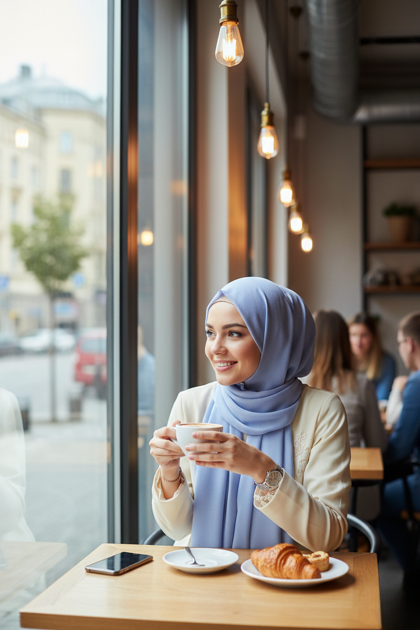 Pale Iris Lightweight Rectangular Chiffon Scarf for Women – Sheer Wrap