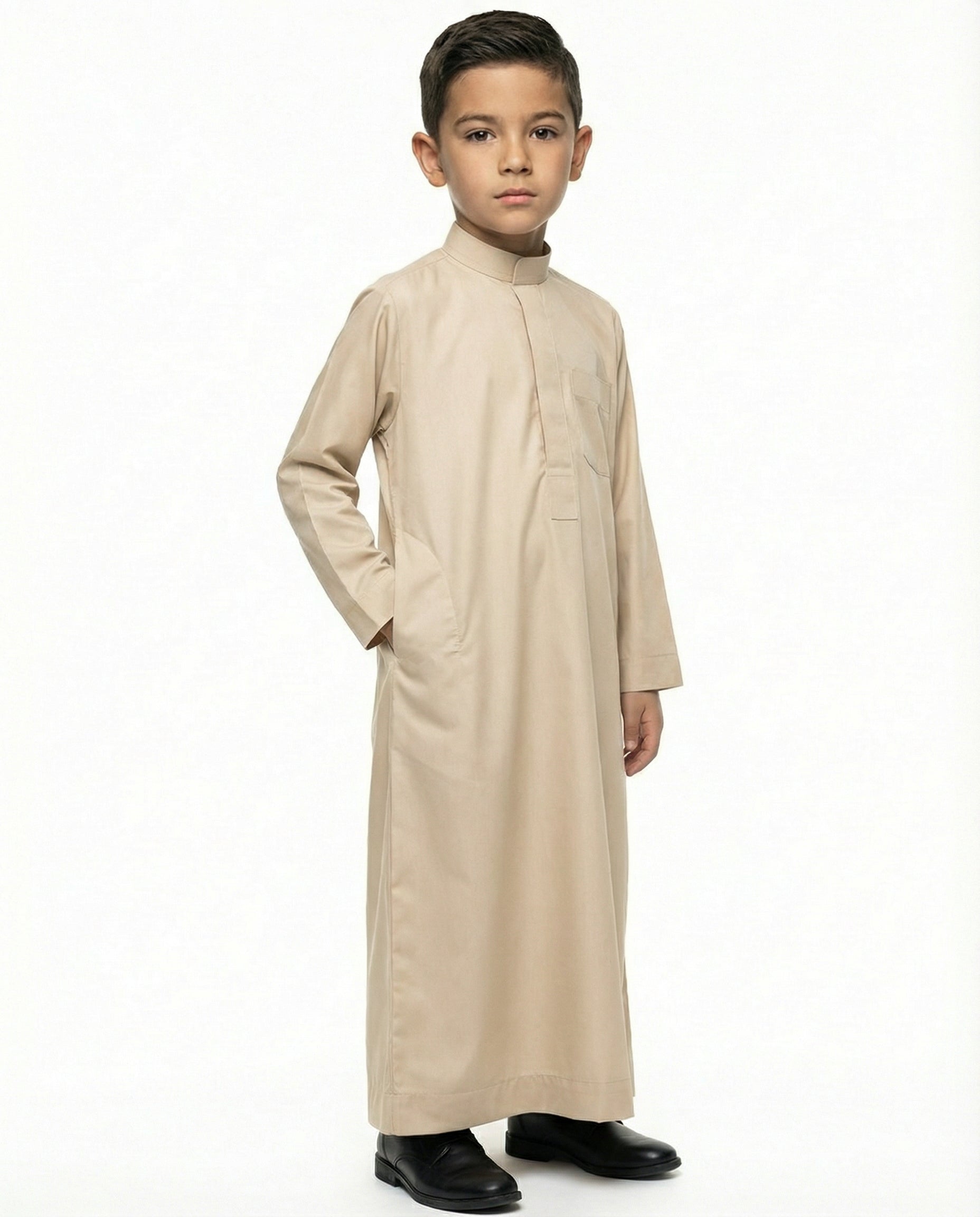 Leaf Fall Emirati Button Placket Thobe with Chest Pocket