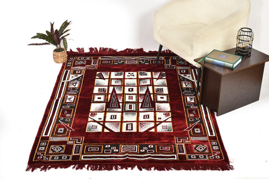 Traditional Home Carpet with Geometric Design – Red ( home mats )