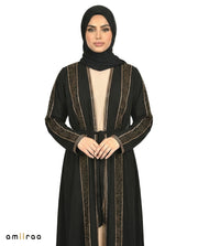 Stone Embellished 2 Piece Abaya with Belt - Tap Shoe