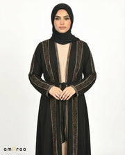 Stone Embellished 2 Piece Abaya with Belt - Tap Shoe