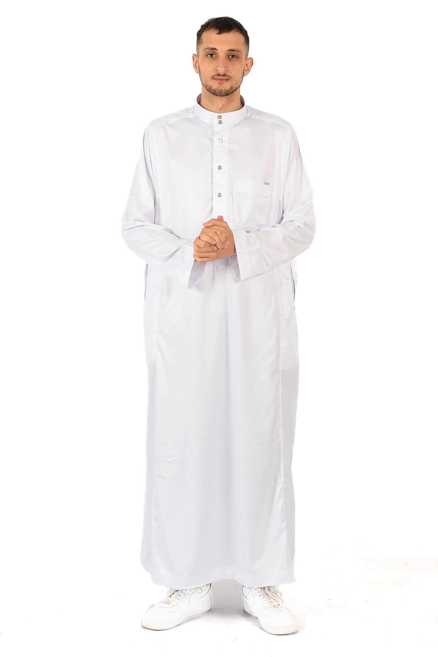 Al-Habib thobe with collar - white