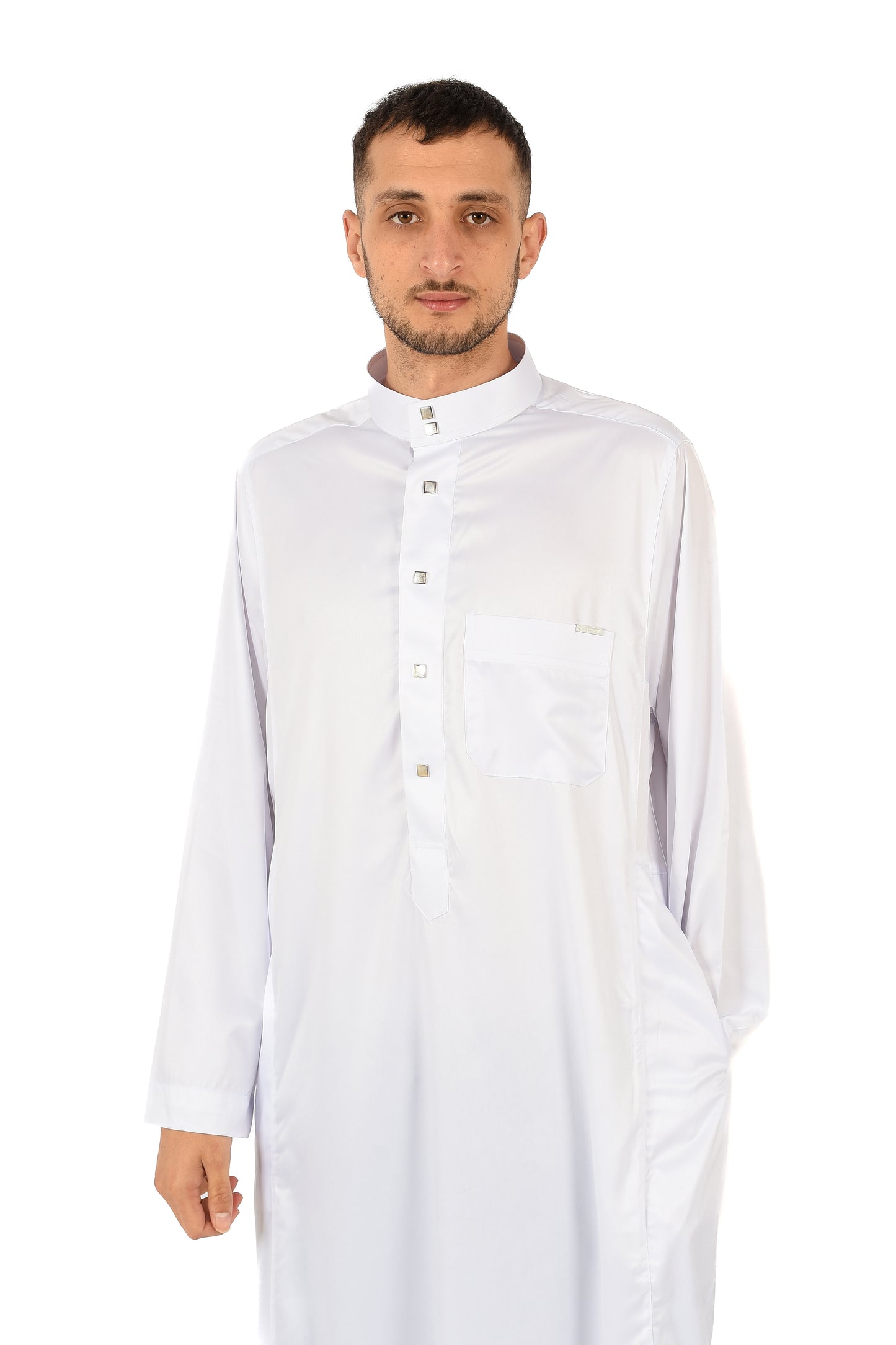 Al-Habib thobe with collar - white