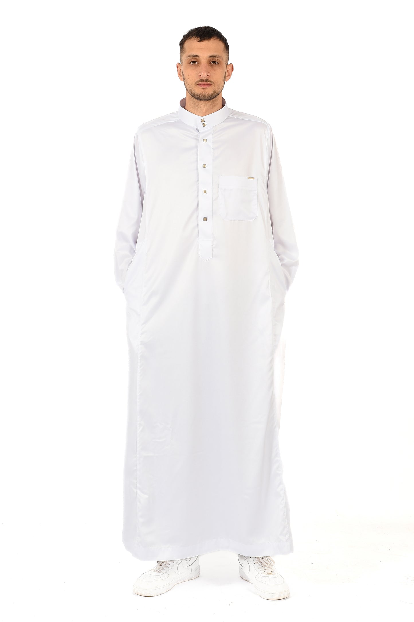Al-Habib thobe with collar - white