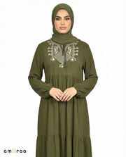Pine Grove Ornate Embroidery Tassel Maxi Dress